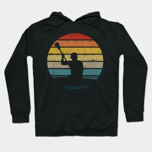 Canoeing Silhouette On A Distressed Retro Sunset product Hoodie